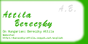 attila bereczky business card